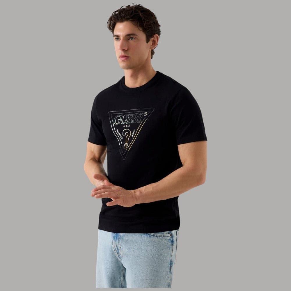T-shirt Guess Uomo Slim Logo Triangolare Stampa Iconica - 10