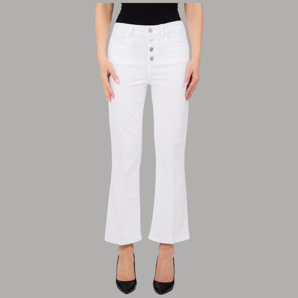 Liu Jo Jeans Cropped Flare, Vita Alta, bottone Gioiello - 1