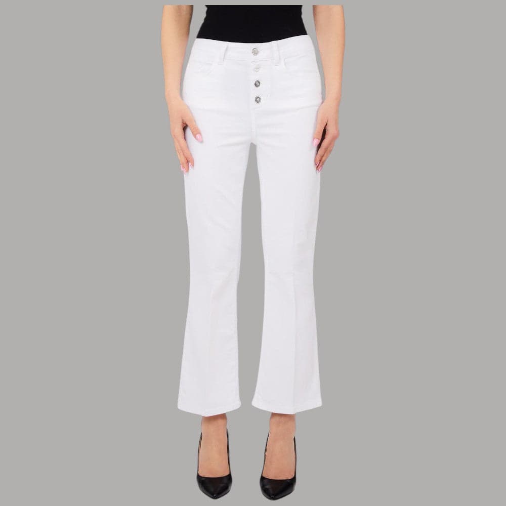 Liu Jo Jeans Cropped Flare, Vita Alta, bottone Gioiello - 5