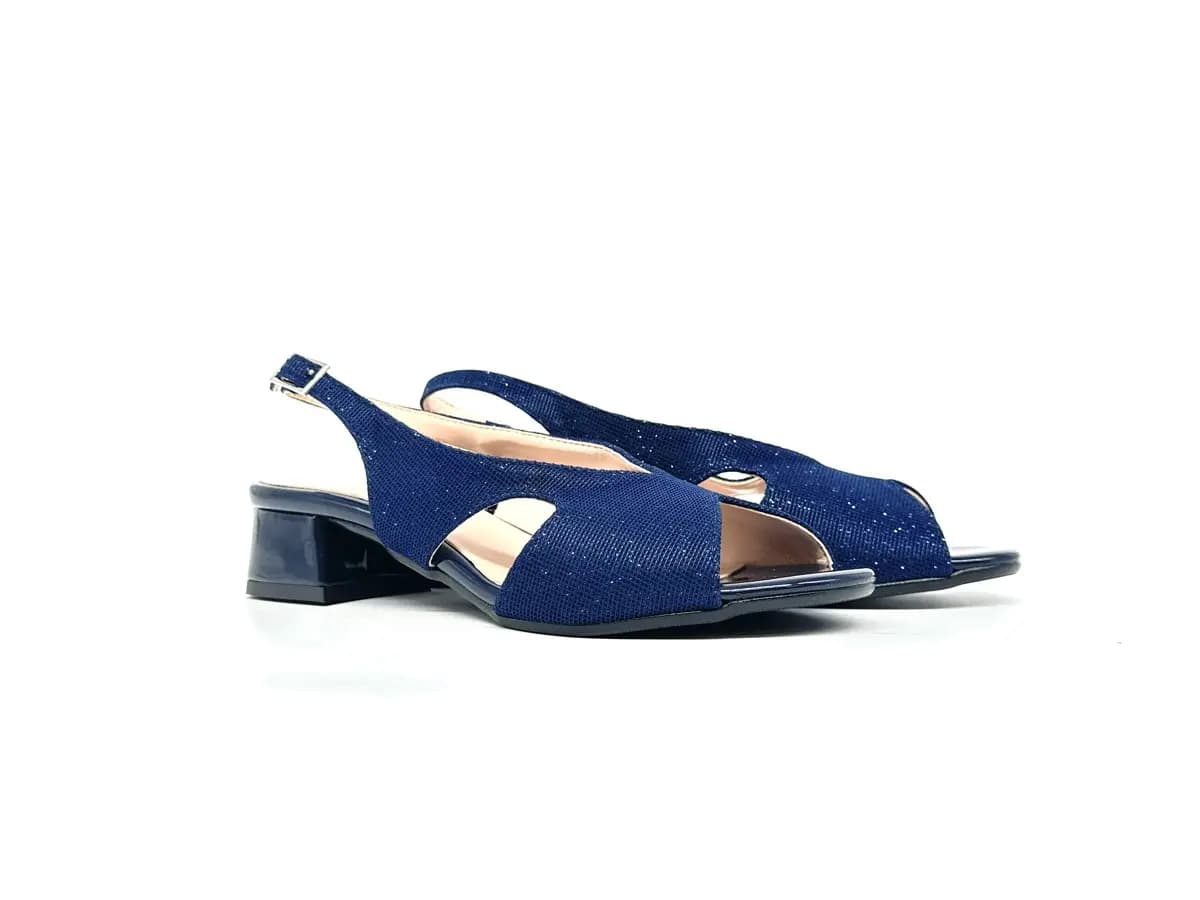 Cinzia Soft sandali donna blu glitter tacco basso - 7