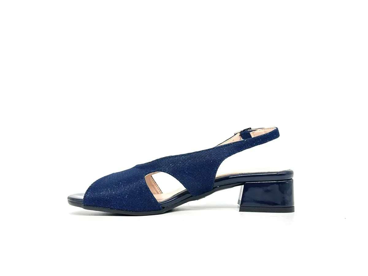Cinzia Soft sandali donna blu glitter tacco basso - 6