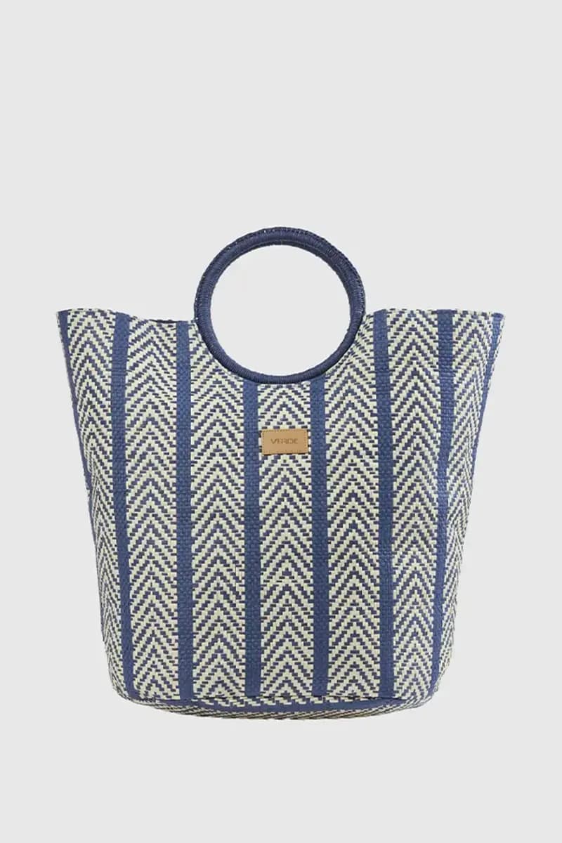 Borsa mare in paglia motivo spinato | Verde Fashion - 1