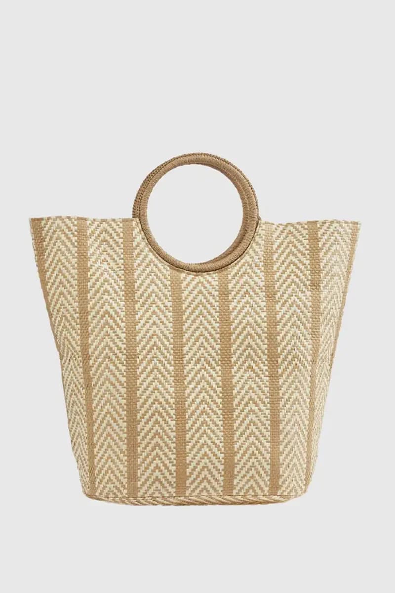 Borsa mare in paglia motivo spinato | Verde Fashion - 6