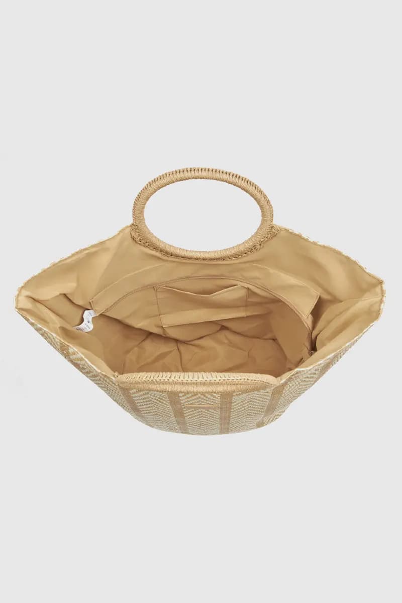 Borsa mare in paglia motivo spinato | Verde Fashion - 7