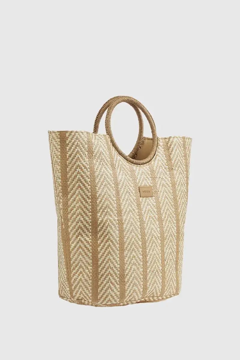 Borsa mare in paglia motivo spinato | Verde Fashion - 8