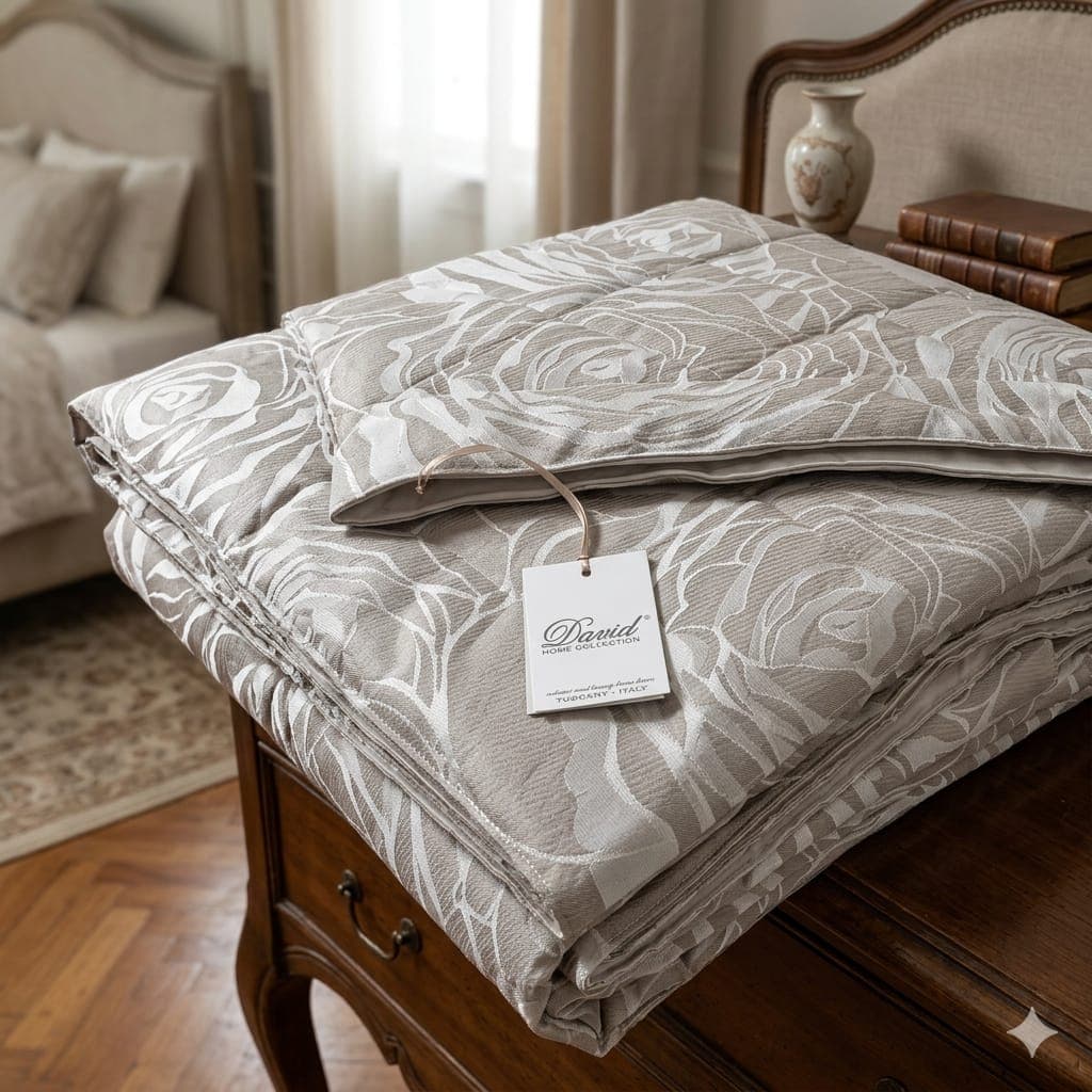 Trapuntino Matrimoniale Bagliore David Jacquard Tortora 270x270 cm - 3