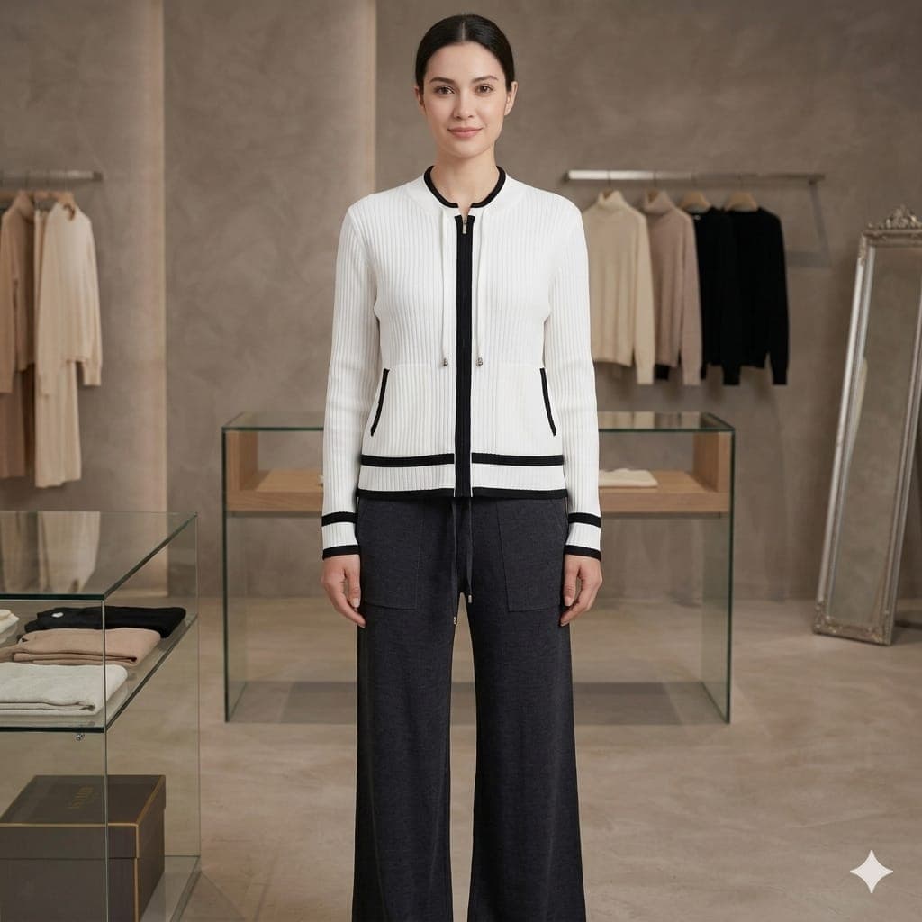 Tuta Donna Primavera/Estate Bisbigli BSE55102/55103 con Zip e Pantalone Palazzo - 4