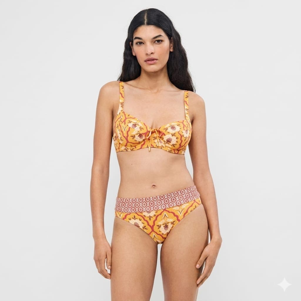 Costume Donna Gisela 2/30397TC Bikini con Ferretto e Lacci Décolleté Stampa Doppia - 5