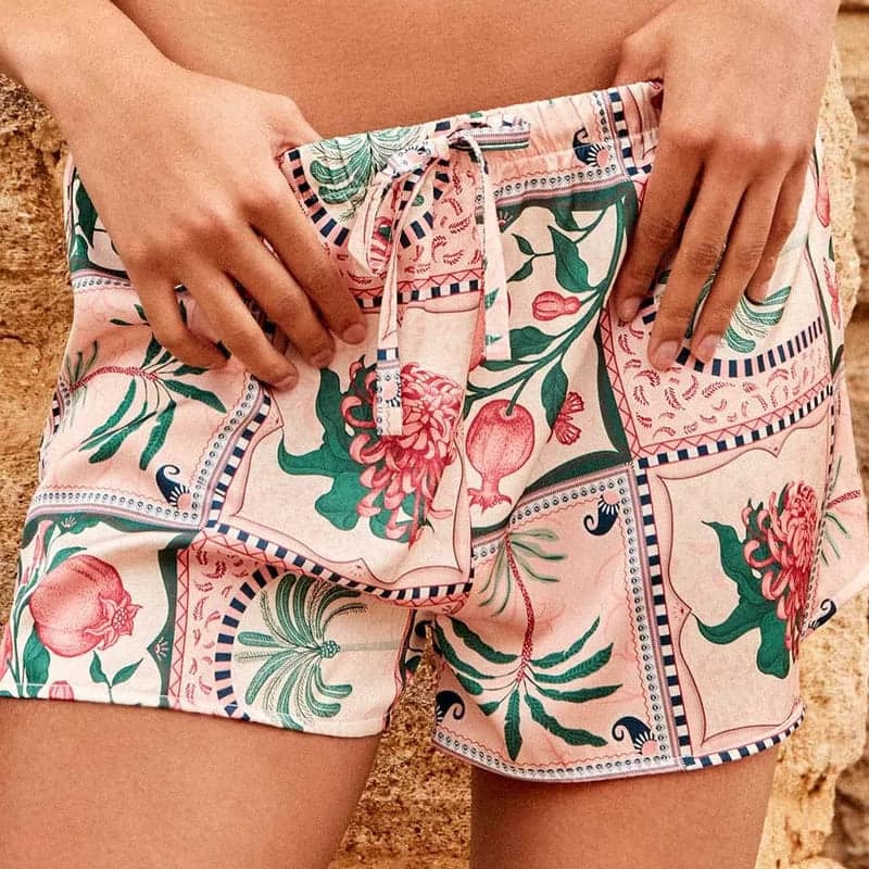 Pigiama Donna Primavera/Estate Gisela 2020391B Satin Mosaico Floreale Tropicale - 2