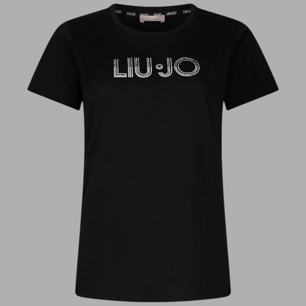 Liu Jo T-shirt Cotone Bianco Strass "Better" Girocollo - 12