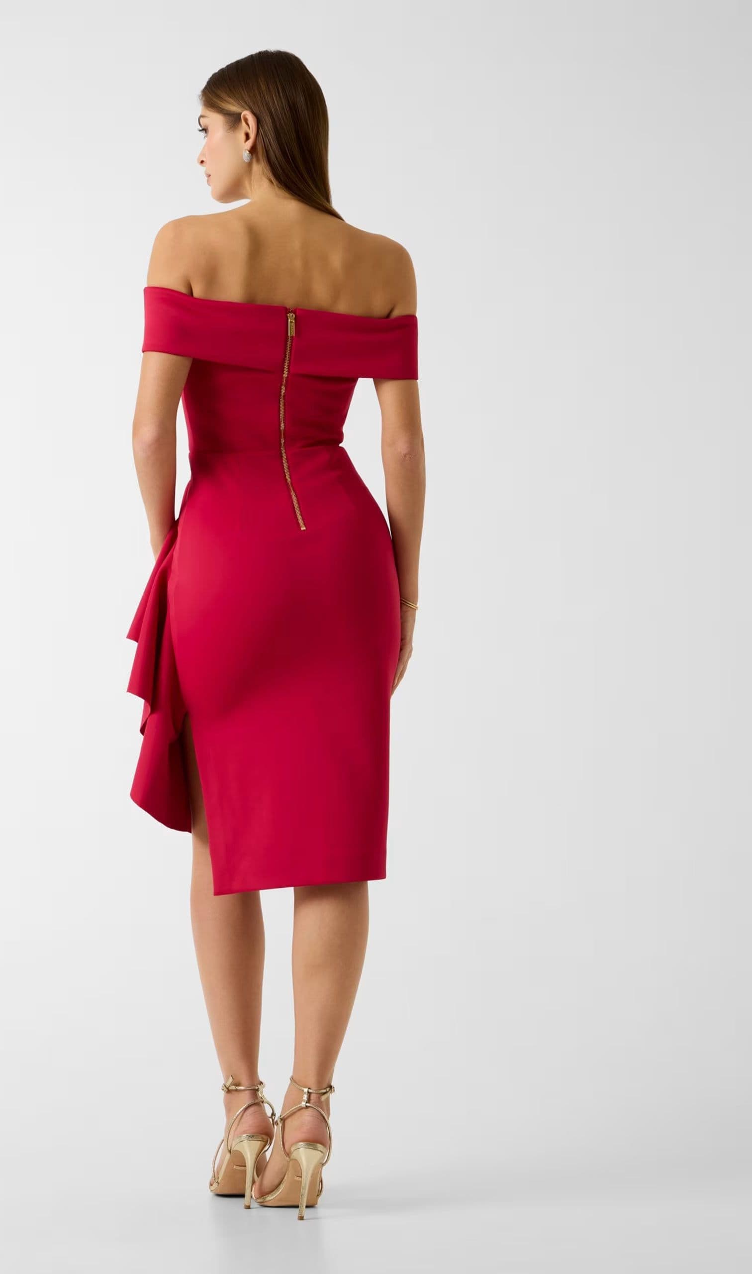 ANDREA SCUBA OFF SHOULDER DRESS - 2