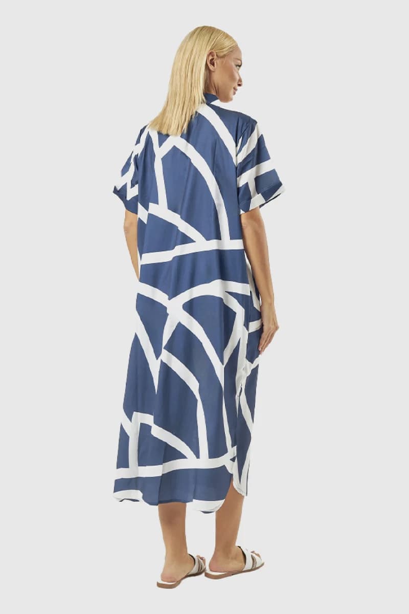 Kaftano Aperto Blu e Bianco | Verde Fashion - 2