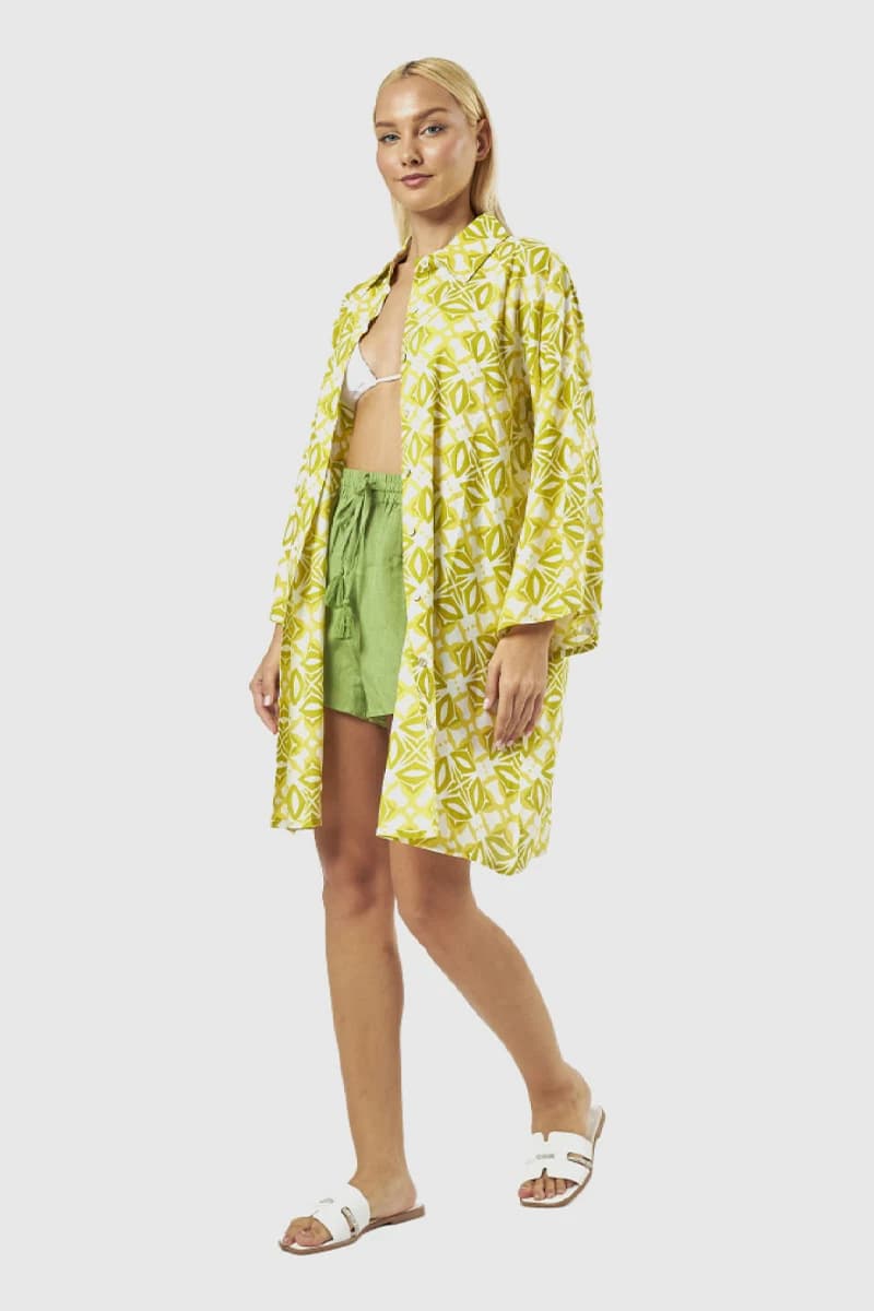 Kaftano lungo Lime | Verde Fashion - 3