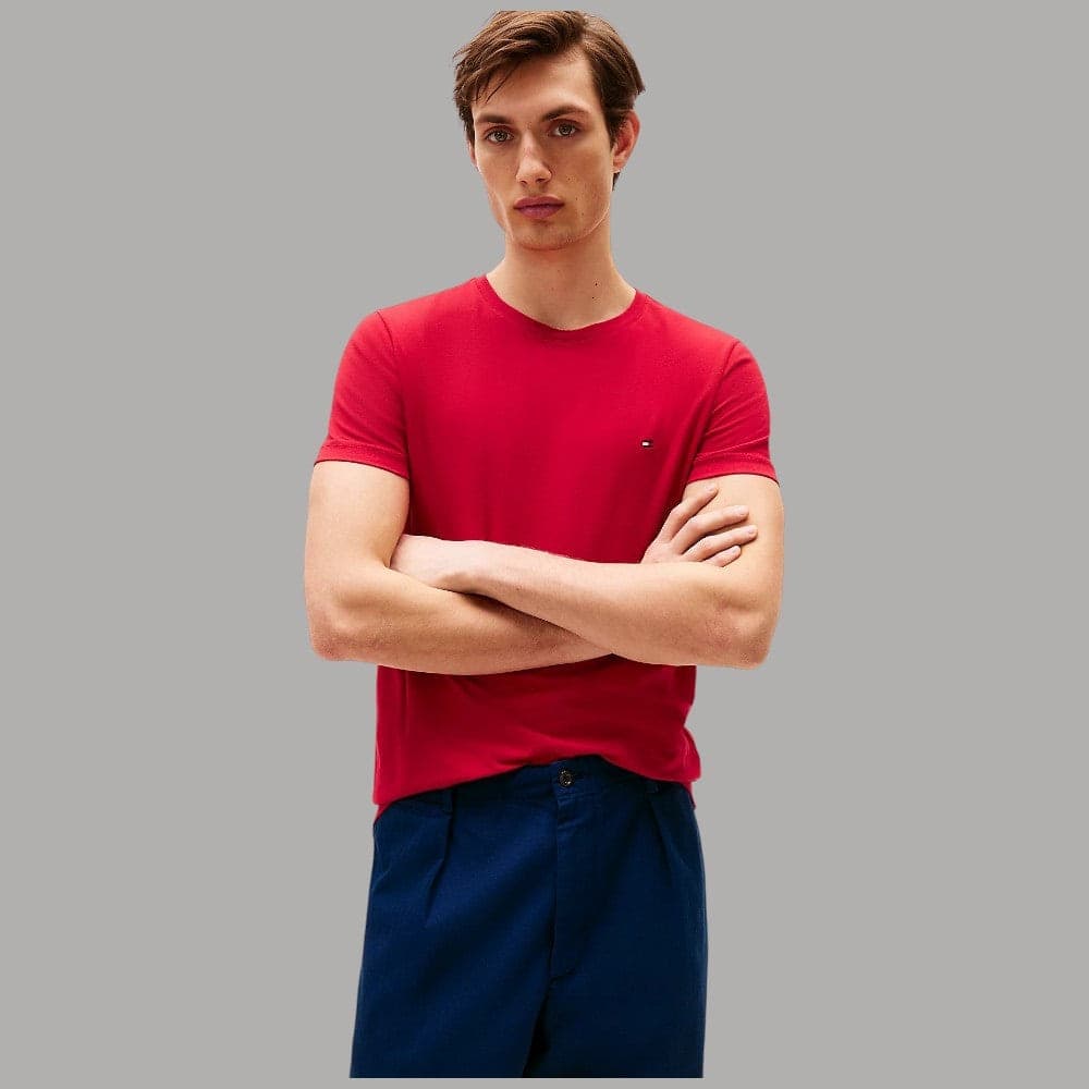 Tommy Hilfiger T-shirt Slim Fit in Cotone con Logo Ricamato - 6