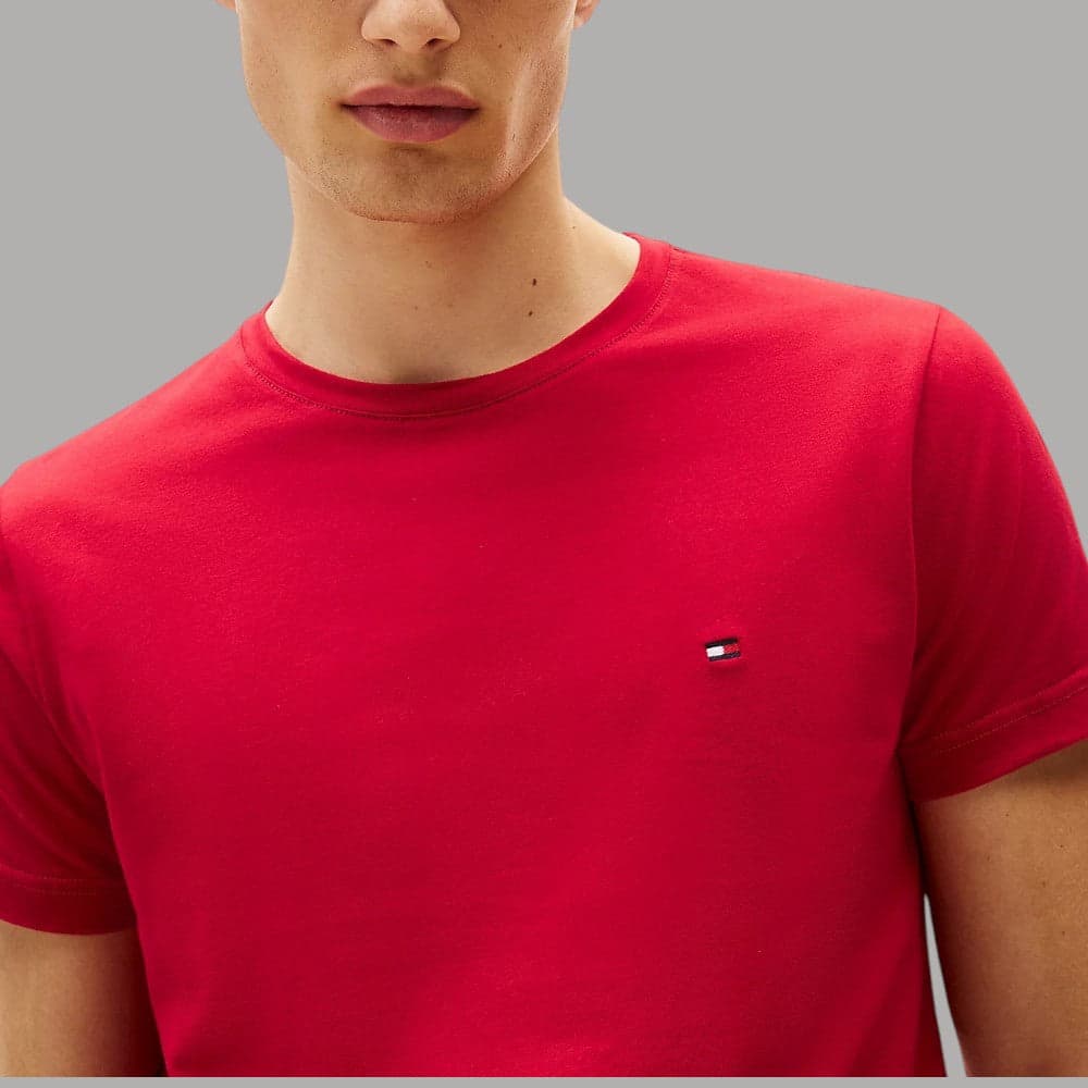 Tommy Hilfiger T-shirt Slim Fit in Cotone con Logo Ricamato - 8