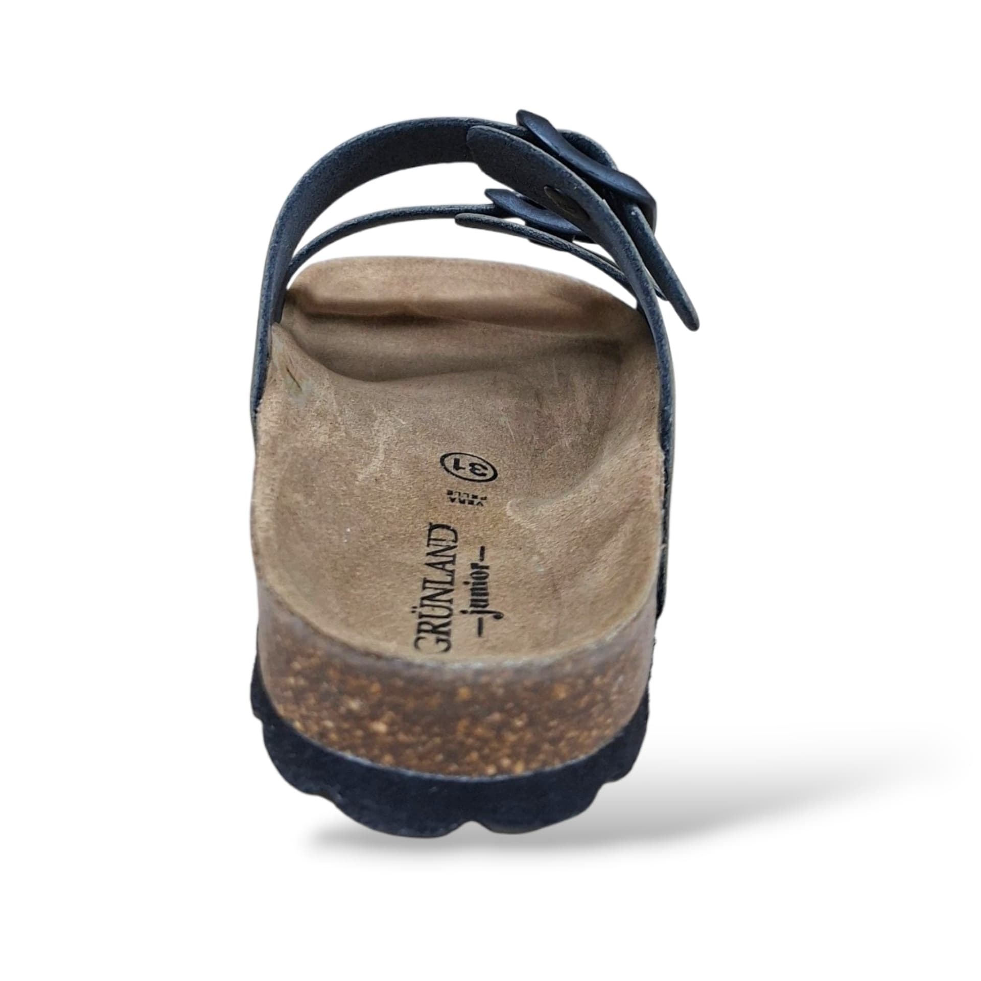 Ciabatta Bio Sughero Bambini e Ragazzi Grunland Junior Luce Oliva – Sottopiede Sughero EVA Verde - 3