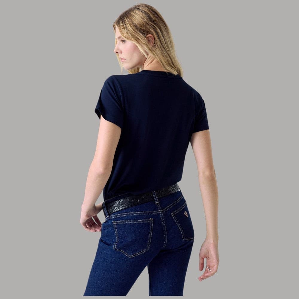 Elegante T-shirt Guess GJ Cotone con Stelle di Strass Donna - 3