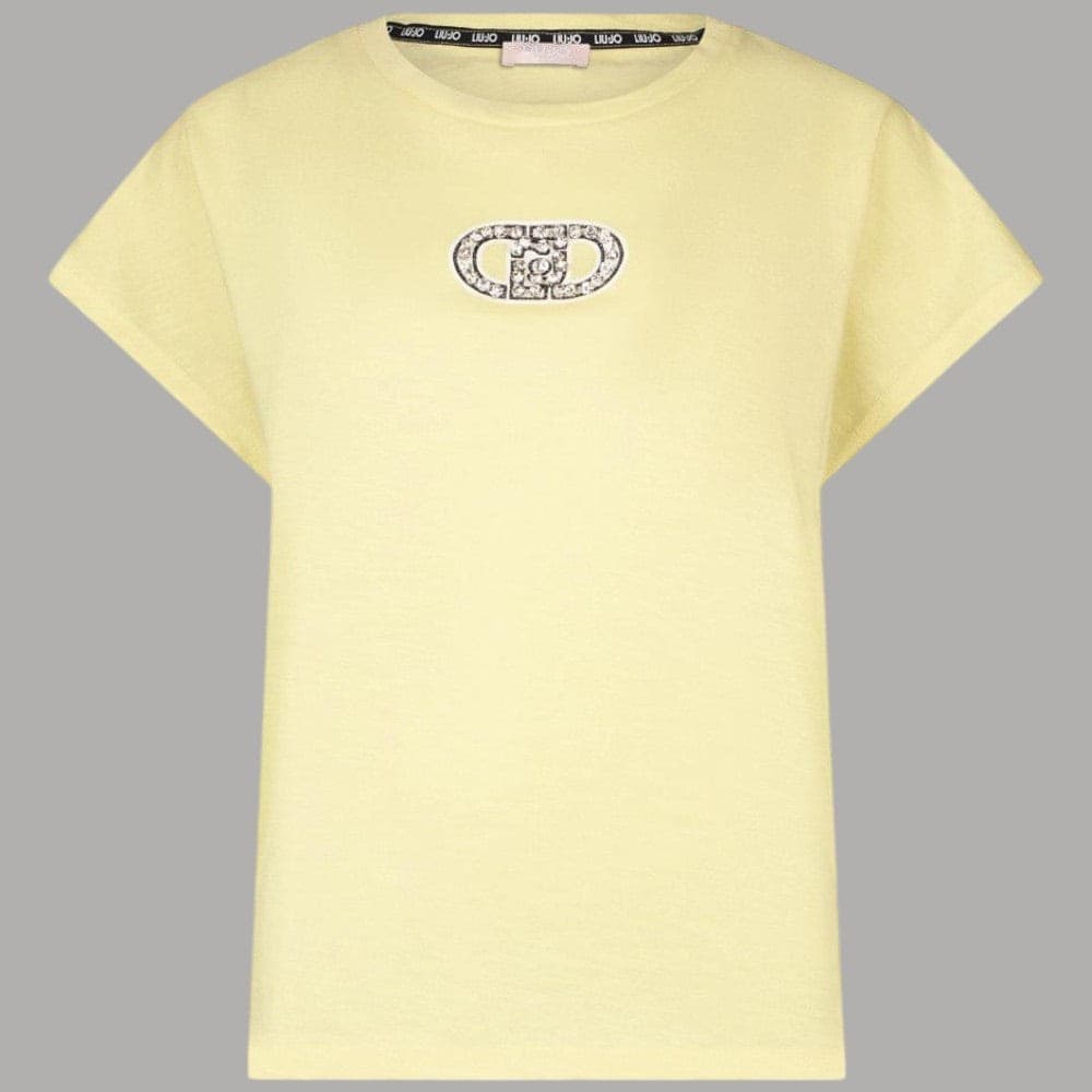 T-shirt Liu Jo in Cotone-Modal con Gioiello e Logo Monogram - 5