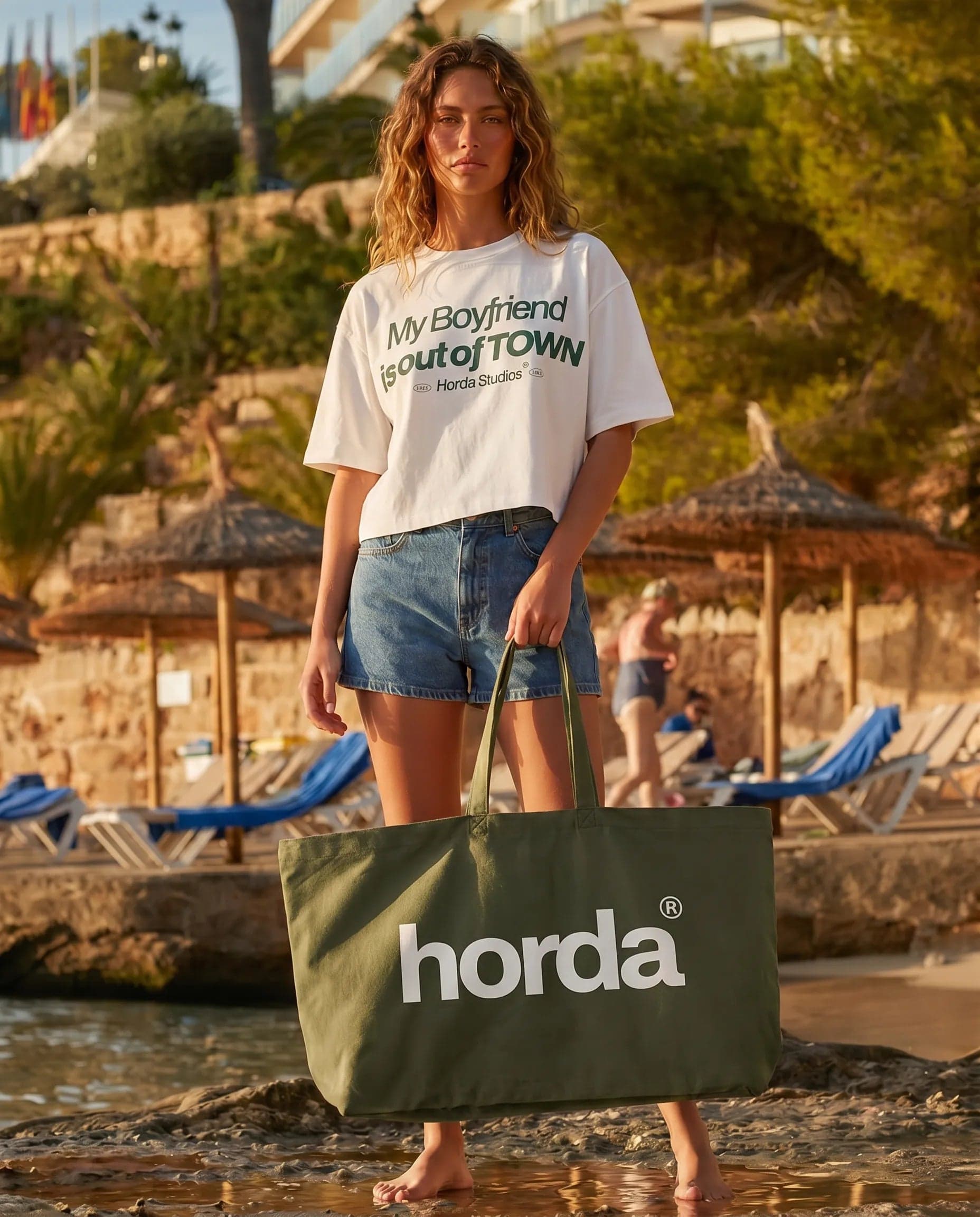 Tote Bag Olive Oversize 100% Cotone Riciclato | Horda - 2