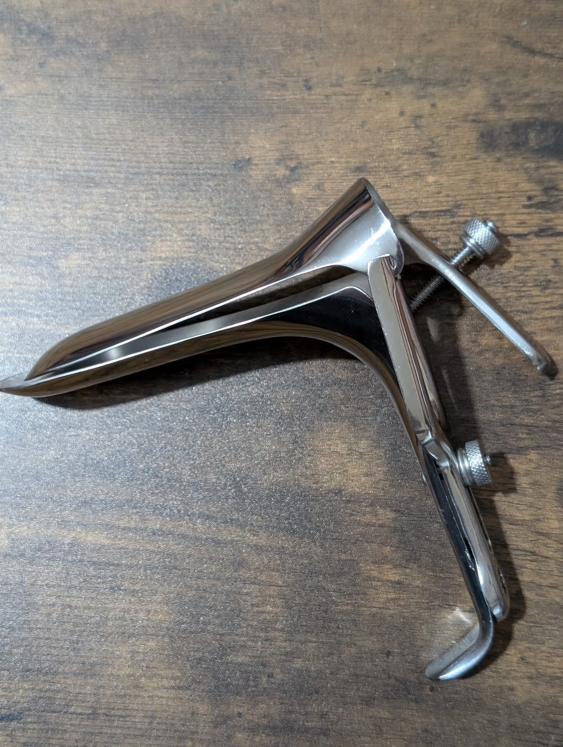 Speculum vaginale acciaio inseribile 9,5 cm giochi di ruolo doctor nurse medical