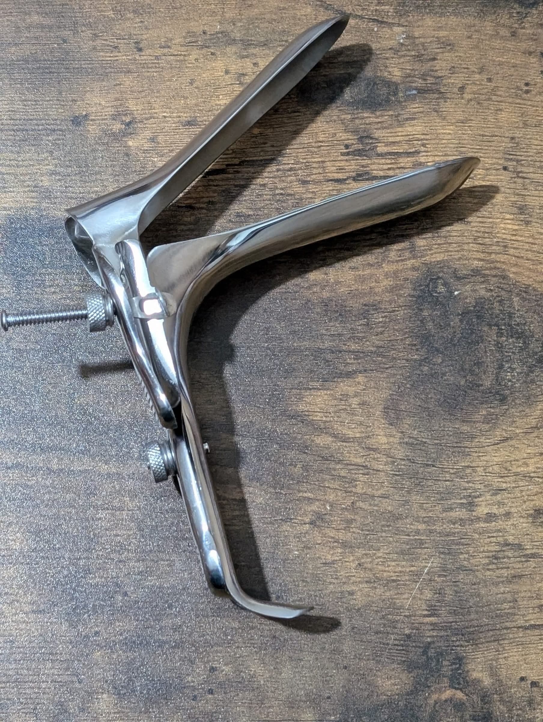 Speculum vaginale acciaio inseribile 9,5 cm giochi di ruolo doctor nurse medical - 2