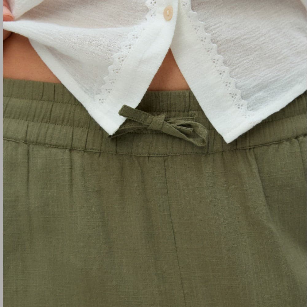 Vero Moda Pantaloni Wide Leg Cotton Linen Vita Medio Elasticizzata - 11