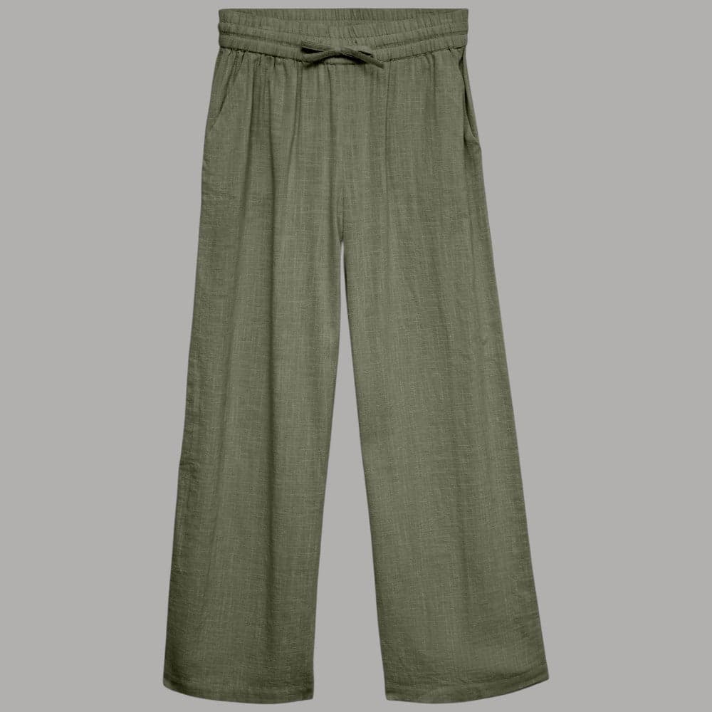 Vero Moda Pantaloni Wide Leg Cotton Linen Vita Medio Elasticizzata - 12