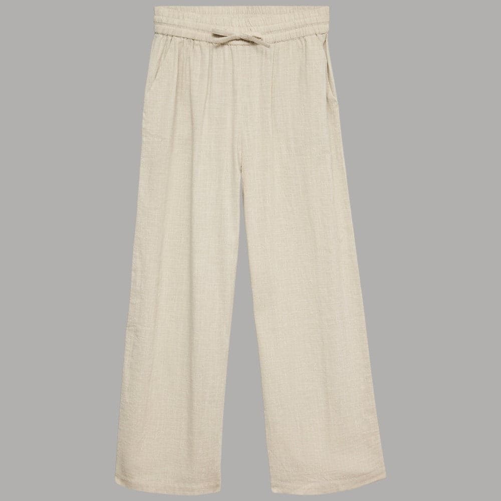 Vero Moda Pantaloni Wide Leg Cotton Linen Vita Medio Elasticizzata - 6