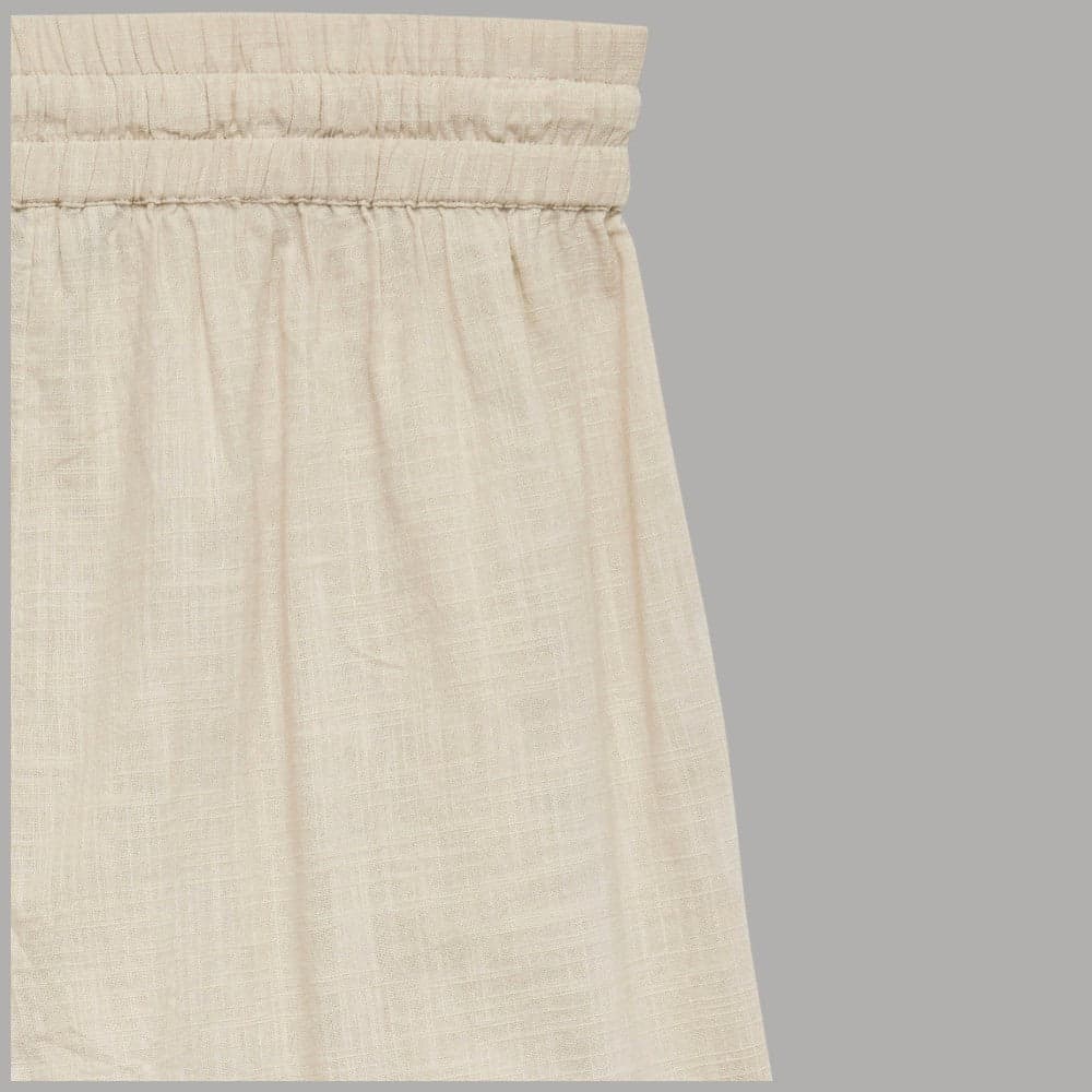 Vero Moda Pantaloni Wide Leg Cotton Linen Vita Medio Elasticizzata - 7