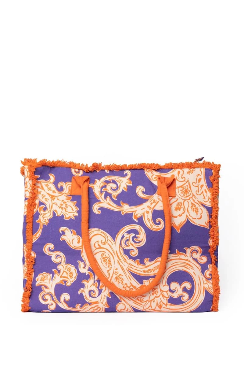 Borsa mare in cotone stampa cachemire | MYA ACCESSORIES - 2