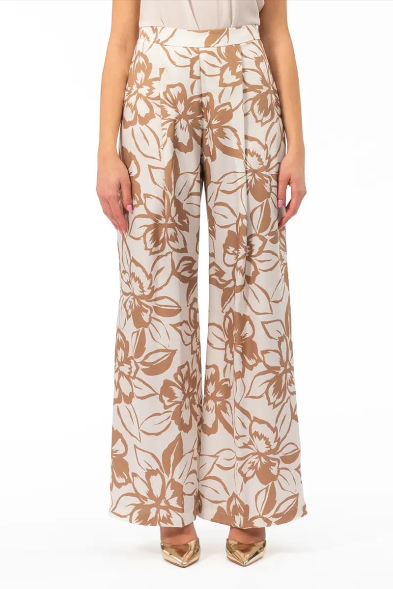 NUALY | Pantalone fantasia fiori - 4