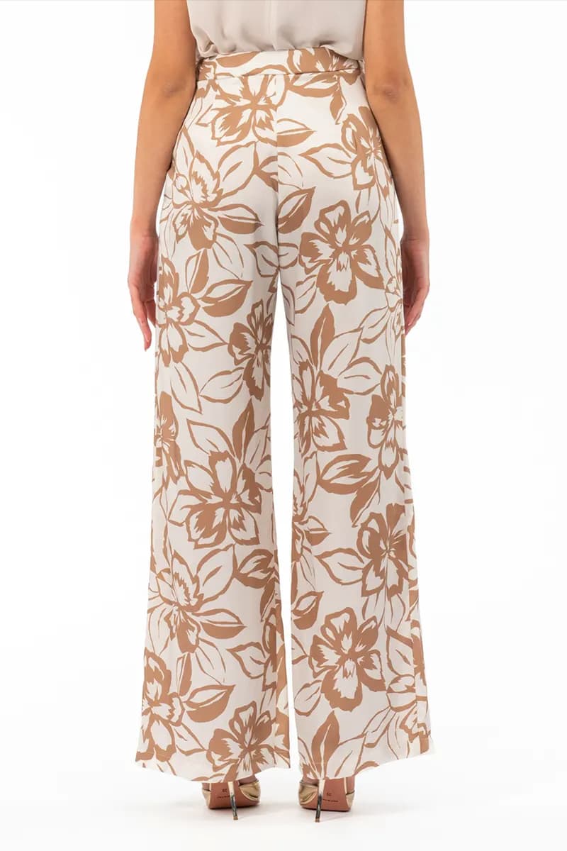 NUALY | Pantalone fantasia fiori - 2