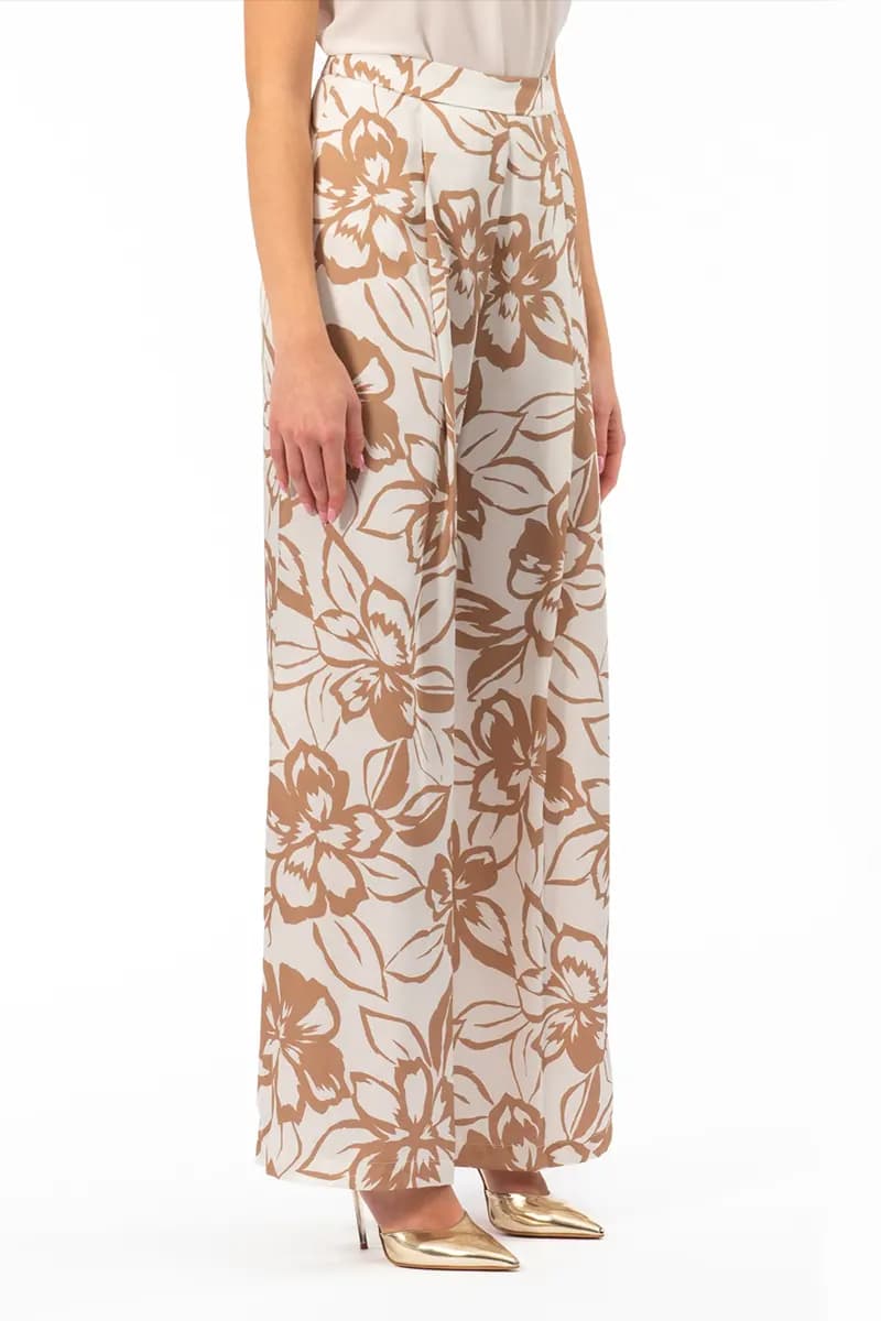 NUALY | Pantalone fantasia fiori - 3