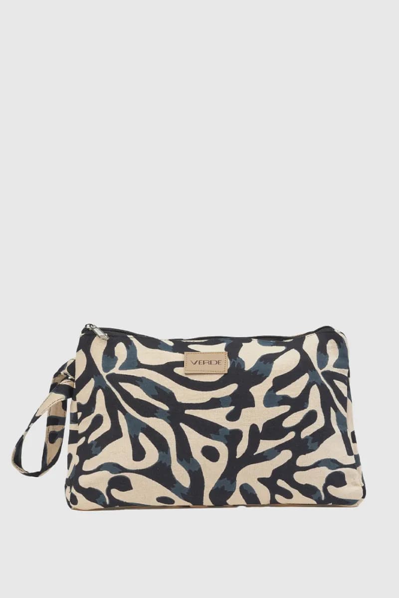 Pochette mare in cotone stampa astratta | Verde Fashion - 5