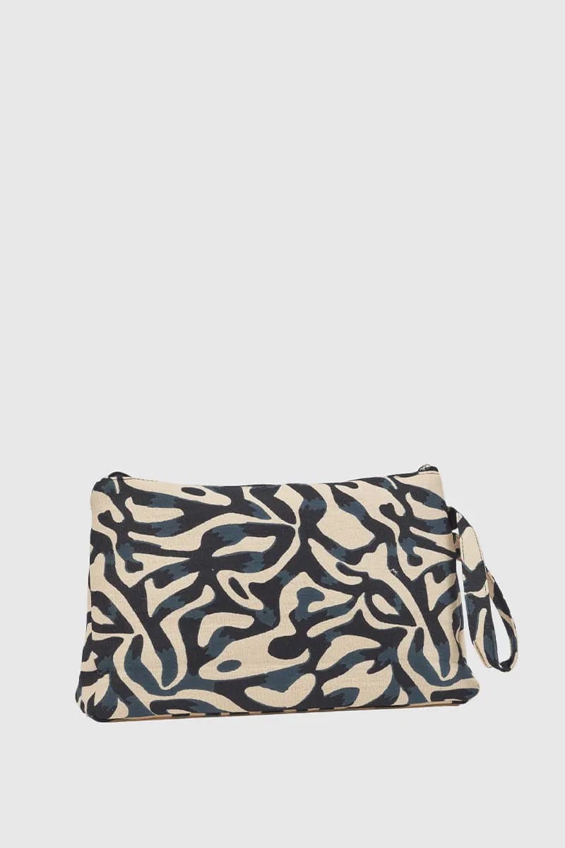 Pochette mare in cotone stampa astratta | Verde Fashion - 2