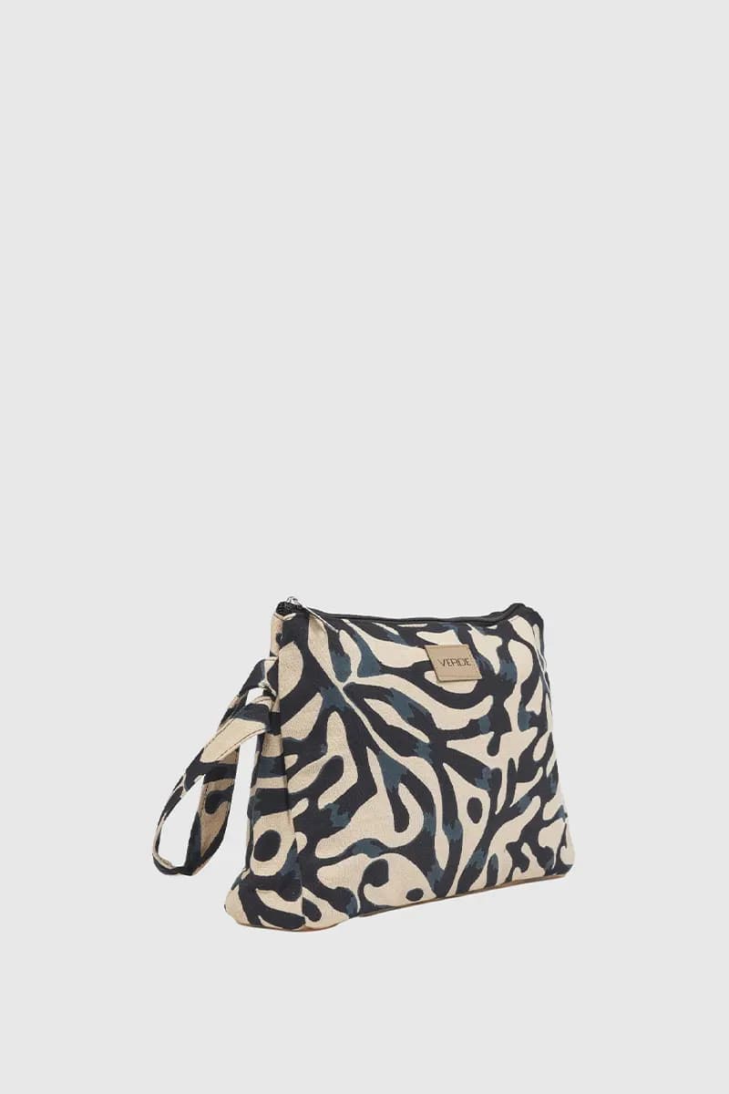 Pochette mare in cotone stampa astratta | Verde Fashion - 4