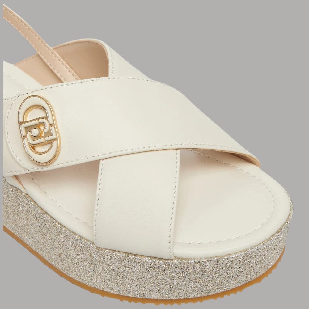 Sandali Glitterati Liu Jo Platform con Suola Alta e Cinturino in Pelle - 3