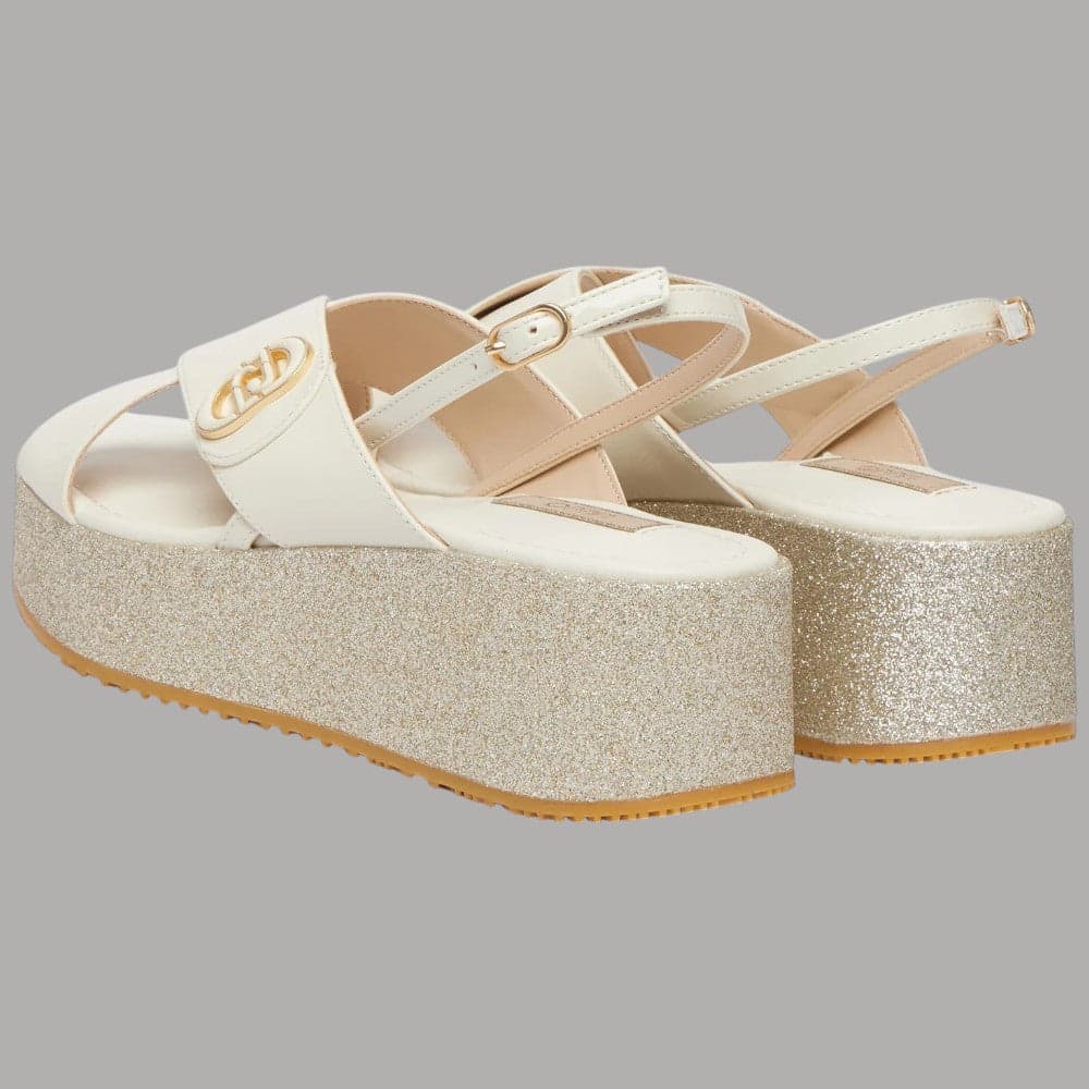 Sandali Glitterati Liu Jo Platform con Suola Alta e Cinturino in Pelle - 5