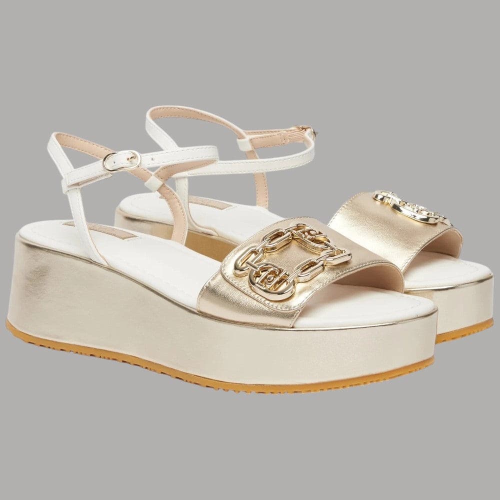 Sandali Oro Platform Donna Liu Jo con Logo e Finiture Metallizzate - 2