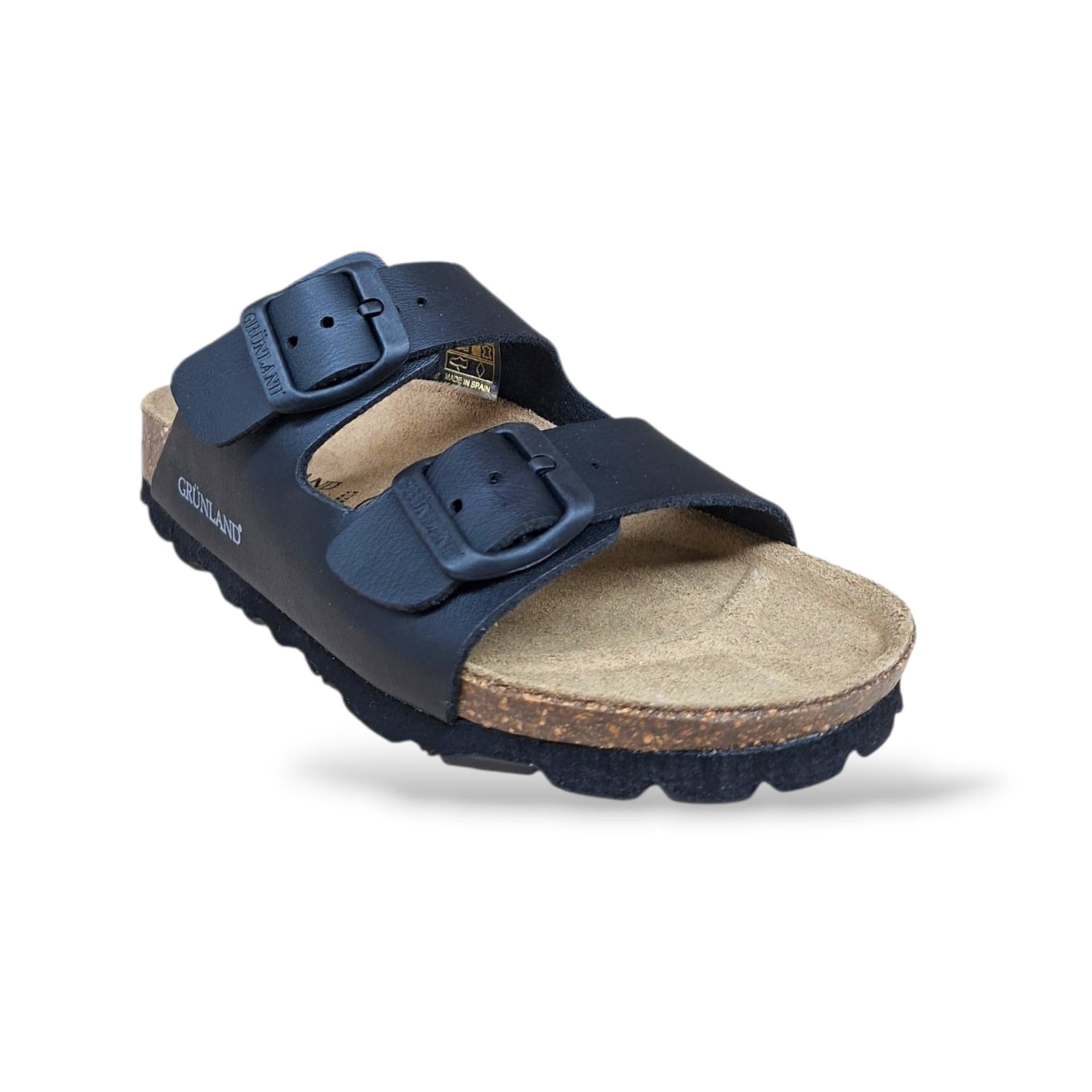 Ciabatta Bio Sughero Bambini e Ragazzi Grunland Junior Luce Nero – Sottopiede Sughero EVA - 2