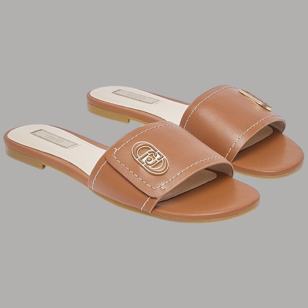 Ciabatte Flat Pelle Liu Jo con Logo Monogram SANDY 03 - 2