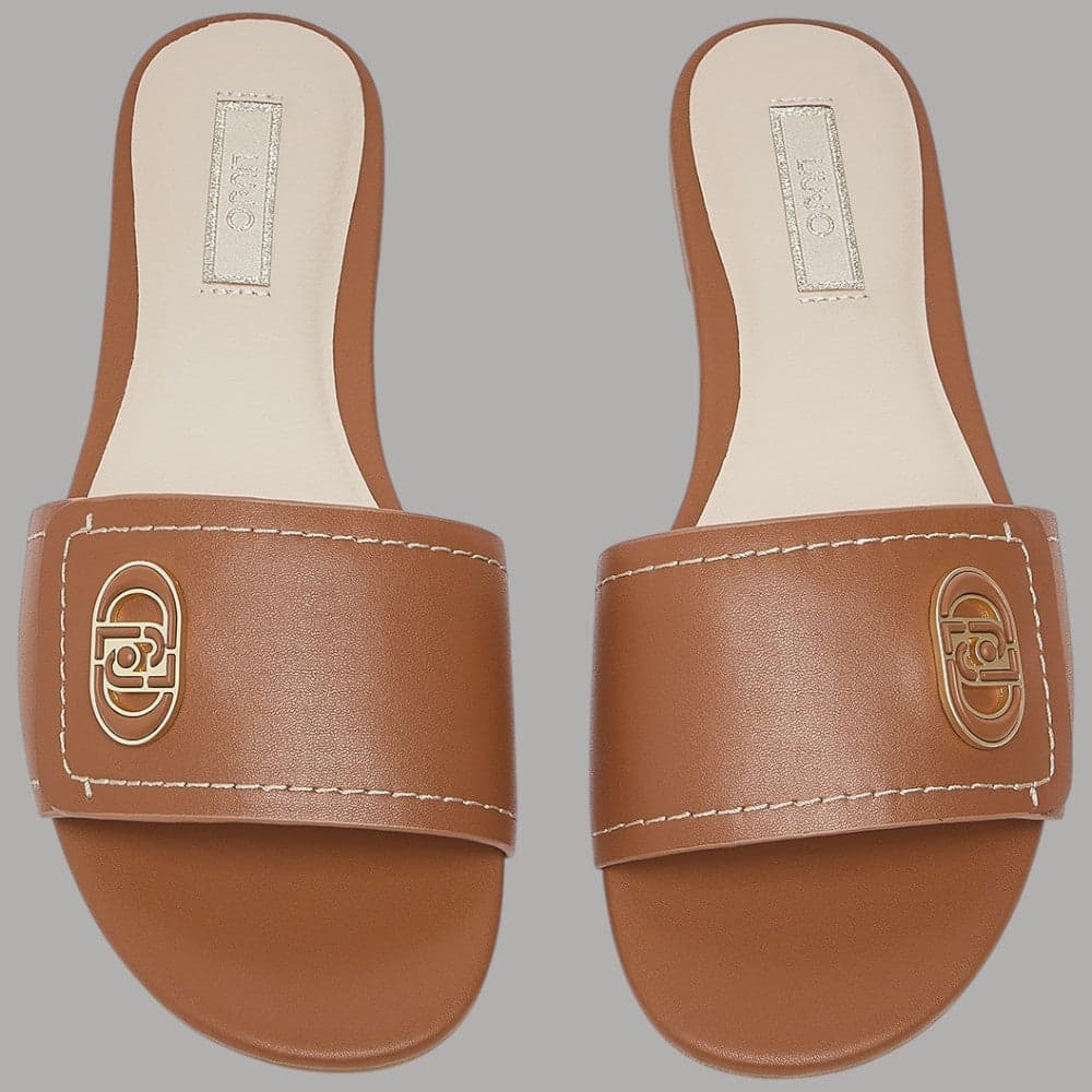 Ciabatte Flat Pelle Liu Jo con Logo Monogram SANDY 03 - 4