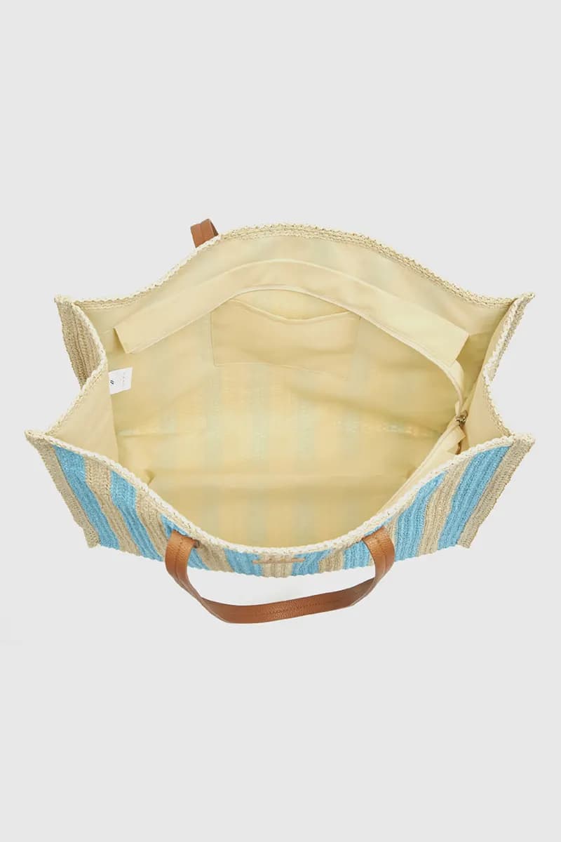 Borsa mare in paglia a righe | Verde Fashion - 11