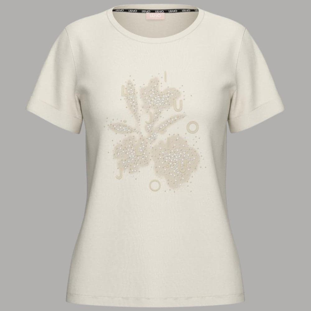 Liu Jo Maglietta Cotone Strass Donna - Art. TA6157JS923 - 2