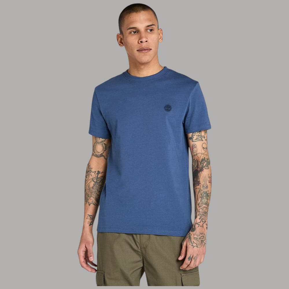T-shirt Timberland Uomo Cotone Slim con Logo Ricamato - 32