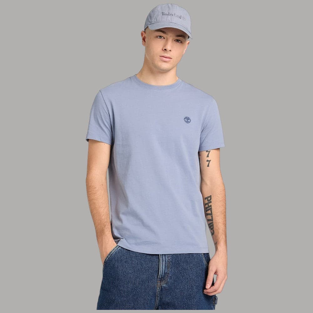 T-shirt Timberland Uomo Cotone Slim con Logo Ricamato - 14
