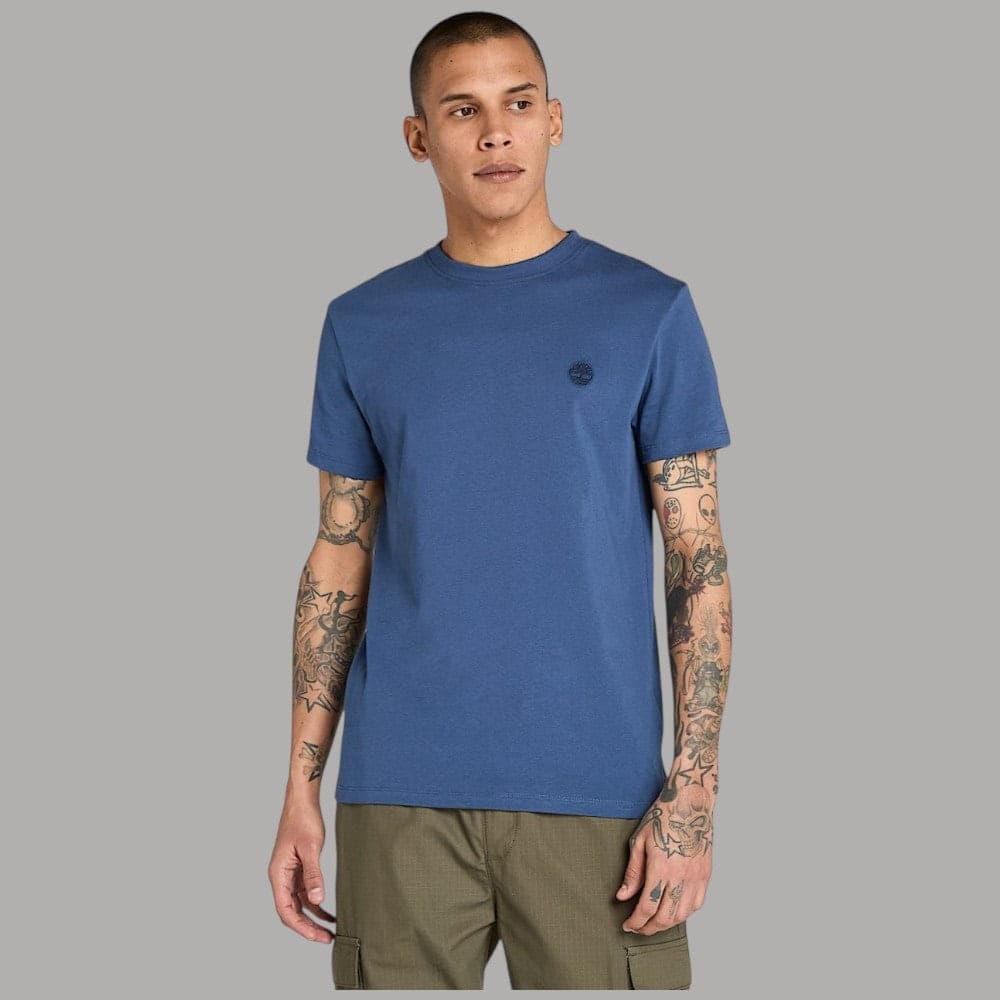 T-shirt Timberland Uomo Cotone Slim con Logo Ricamato - 19