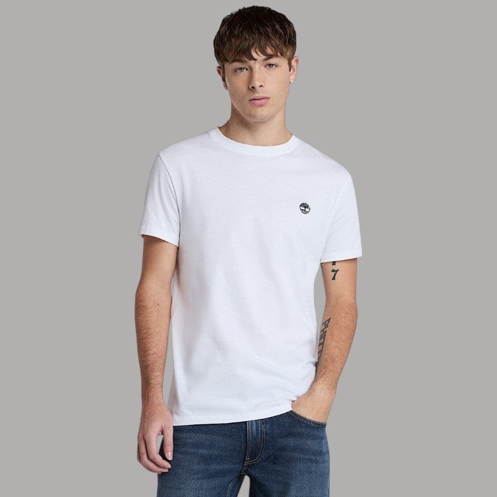 T-shirt Timberland Uomo Cotone Slim con Logo Ricamato - 5
