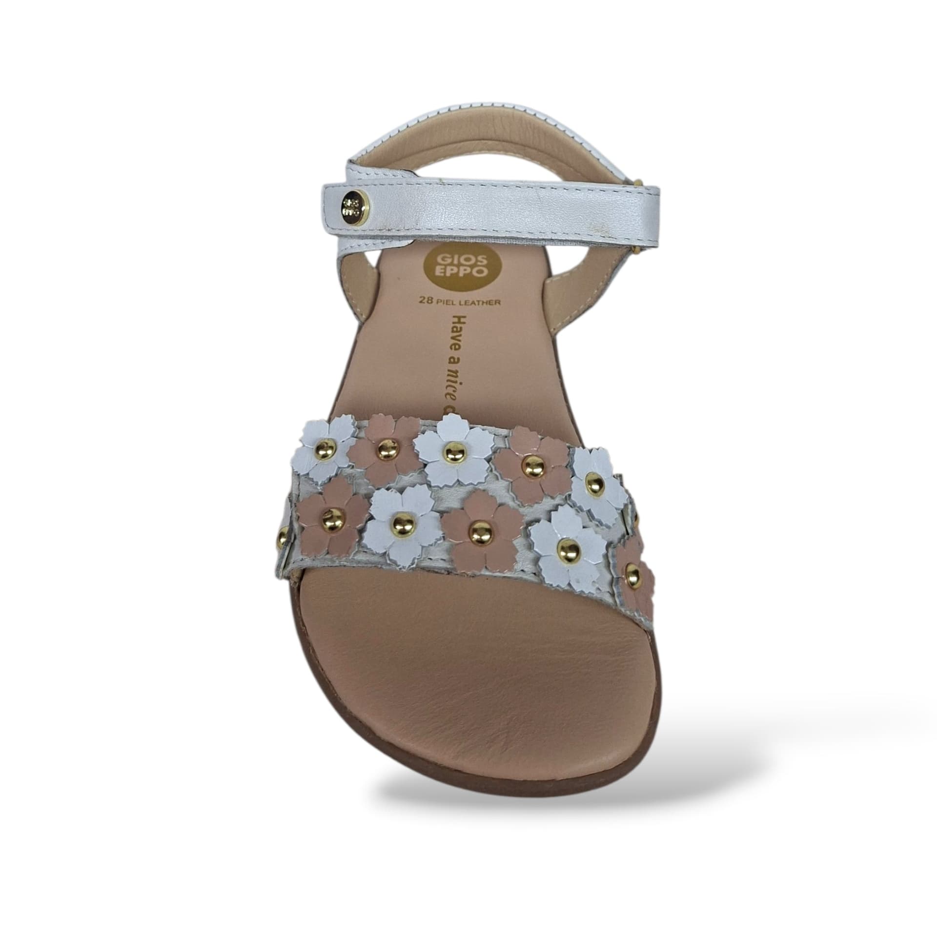 Sandali Bambina GIOSEPPO LOITOK 78808 – Bianco Cipria in Pelle | Velcro per Cerimonia e Ogni Occasione Romantica - 4