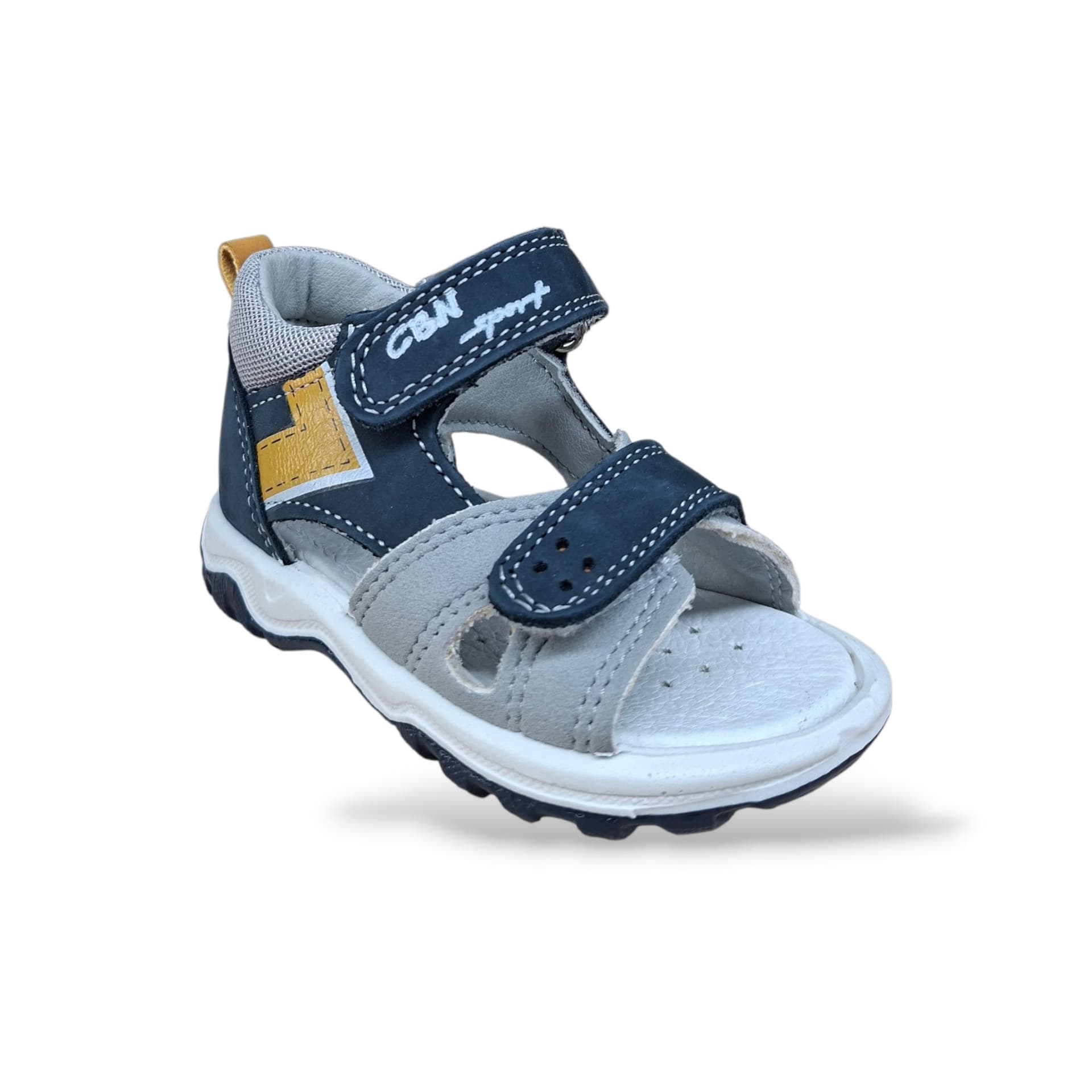 Sandali Tallonati Primi Passi Balocchi Ciciban Bart 368225 Blue-Grigio-Giallo – Pelle Velcro - 2